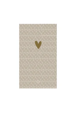 zusss servetten rechthoek 11x20cm hartjes zand