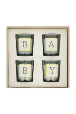 zusss set van 4 glaskaarsjes baby wit