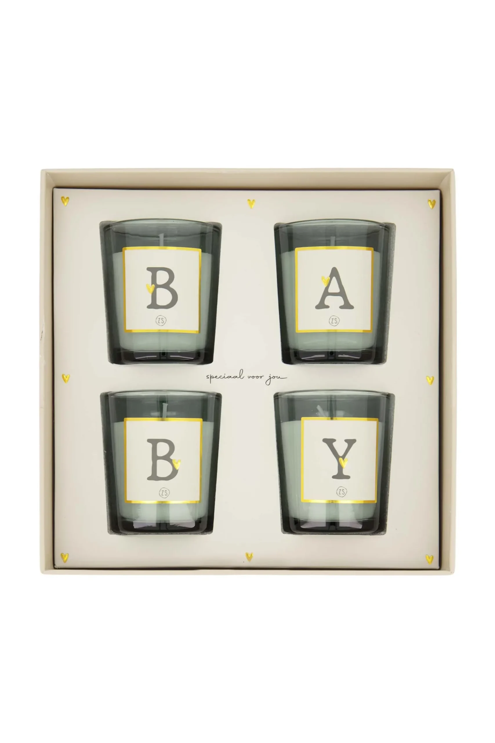 zusss set van 4 glaskaarsjes baby wit