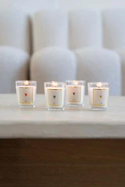 zusss set van 4 glaskaarsjes hartje wit