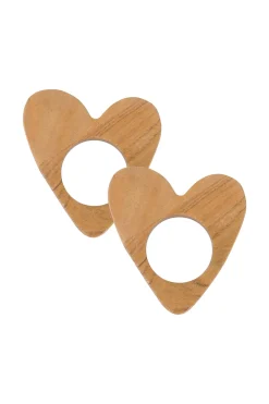 zusss set van 2 houten servetringen/eierdopjes donkerbruin