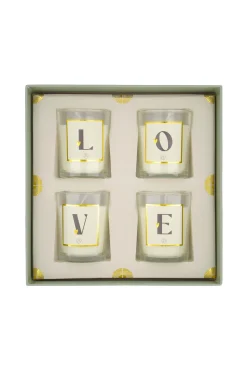 zusss set van 4 kaarsjes saliegroen