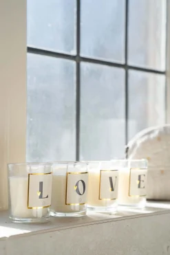 zusss set van 4 kaarsjes saliegroen