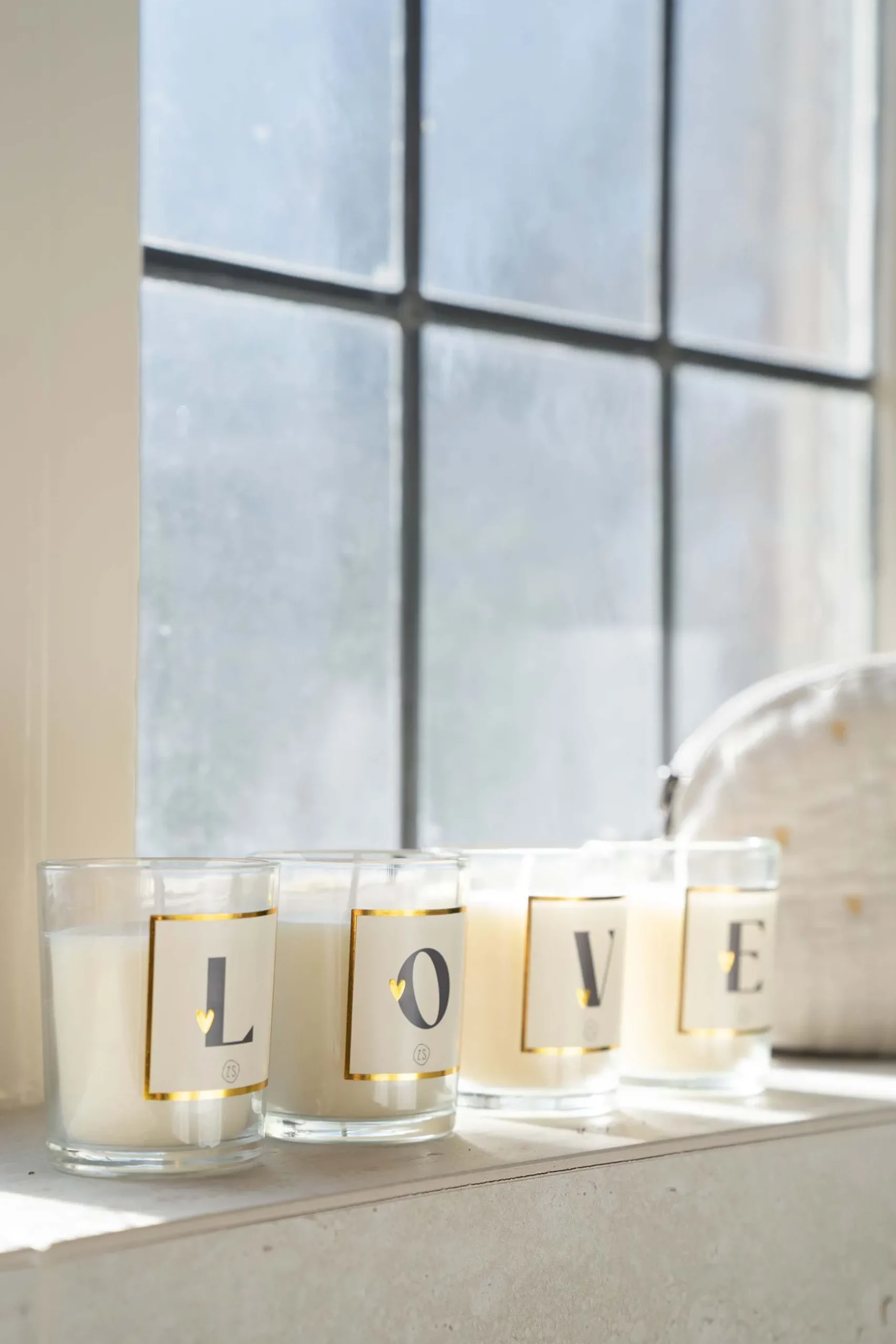 zusss set van 4 kaarsjes saliegroen