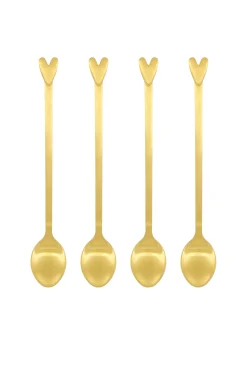 zusss set van 4 lepels hartje goud