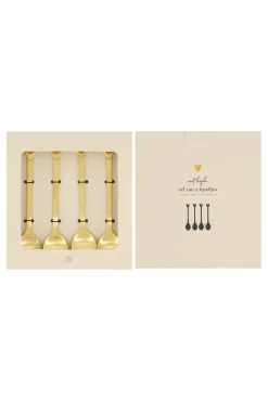 zusss set van 4 lepeltjes hartje goud