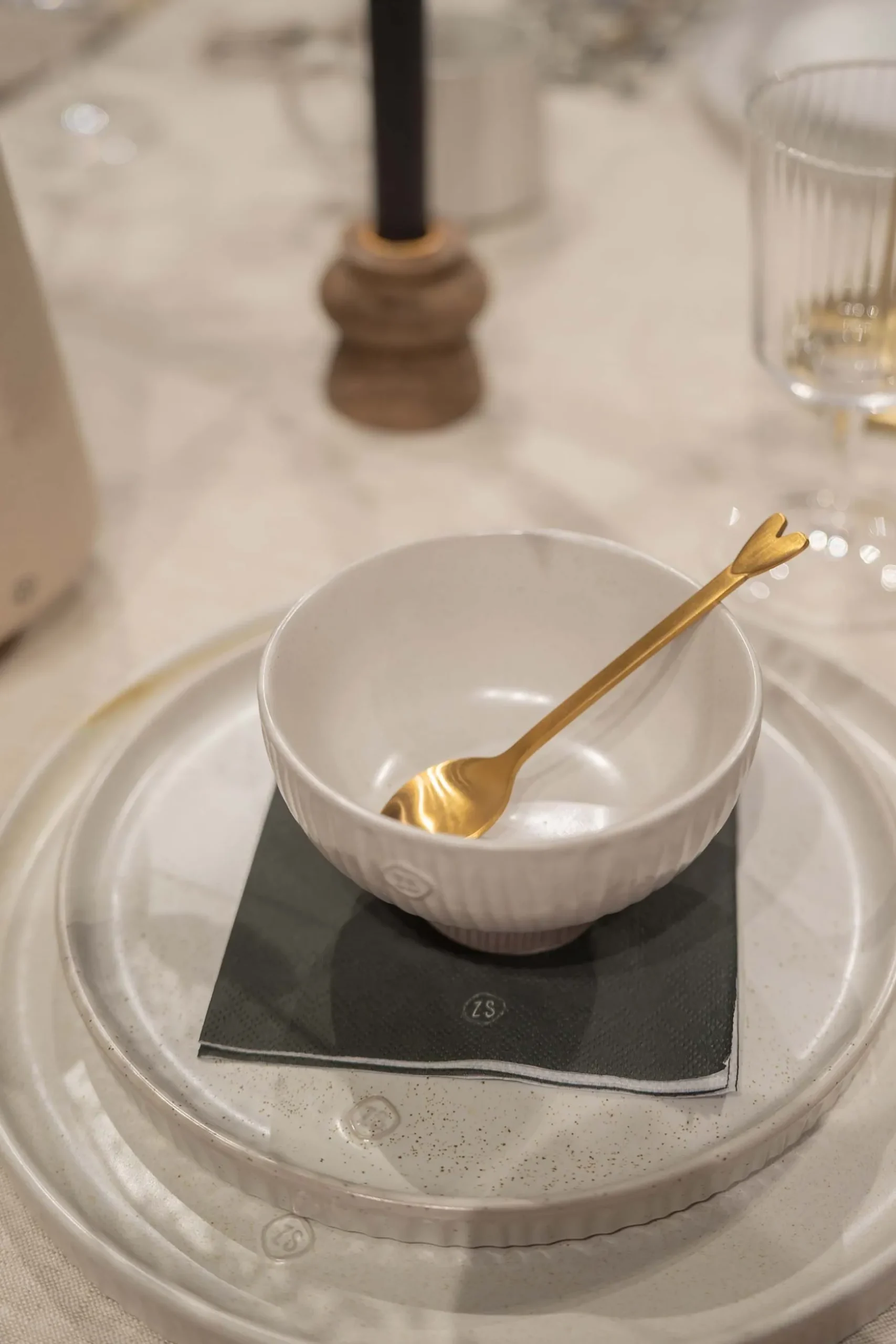 zusss set van 4 lepeltjes hartje goud