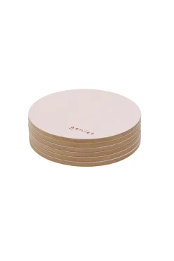 zusss set van 6 onderzetters met tekst rood/wit