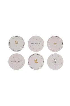 zusss set van 6 onderzetters rond zand