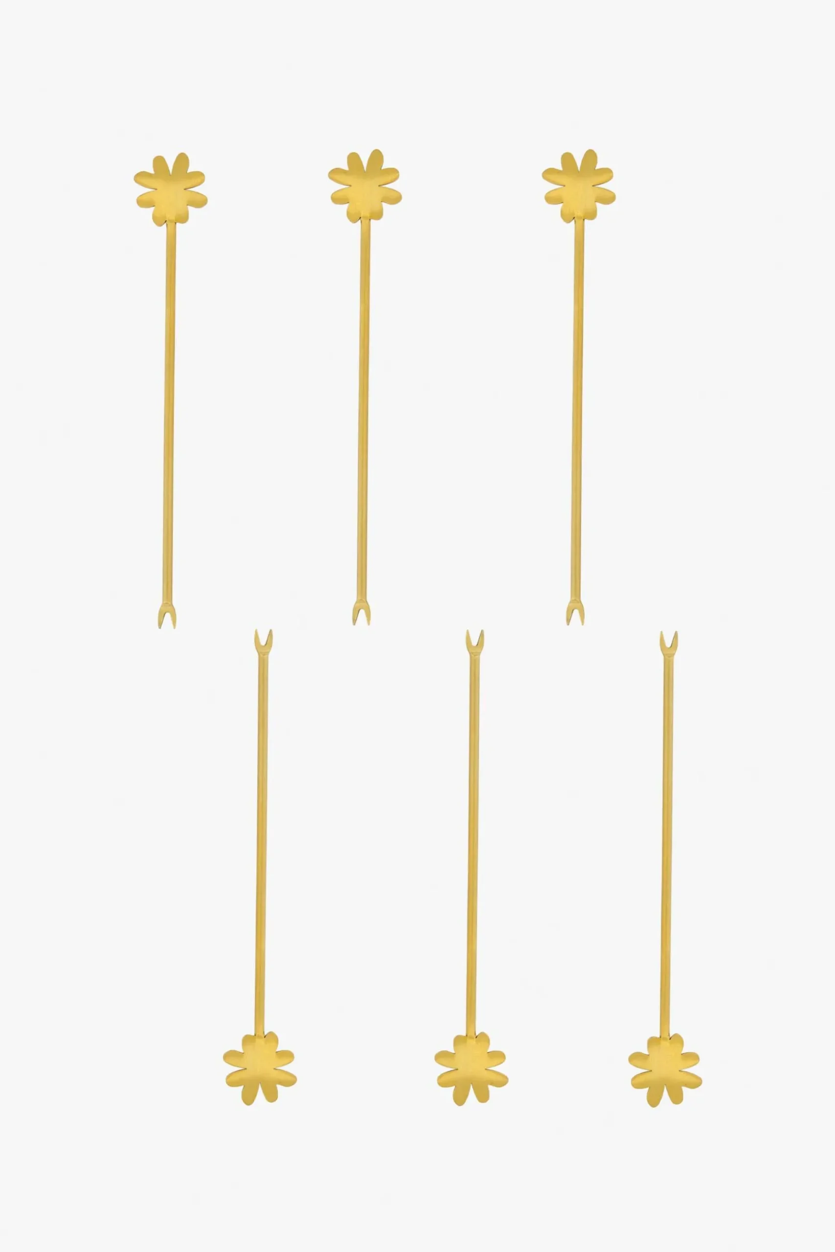 zusss set van 6 prikkers klaver goud