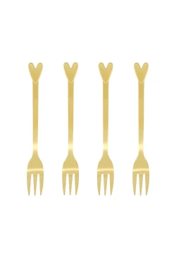 zusss set van 4 vorkjes hartje goud