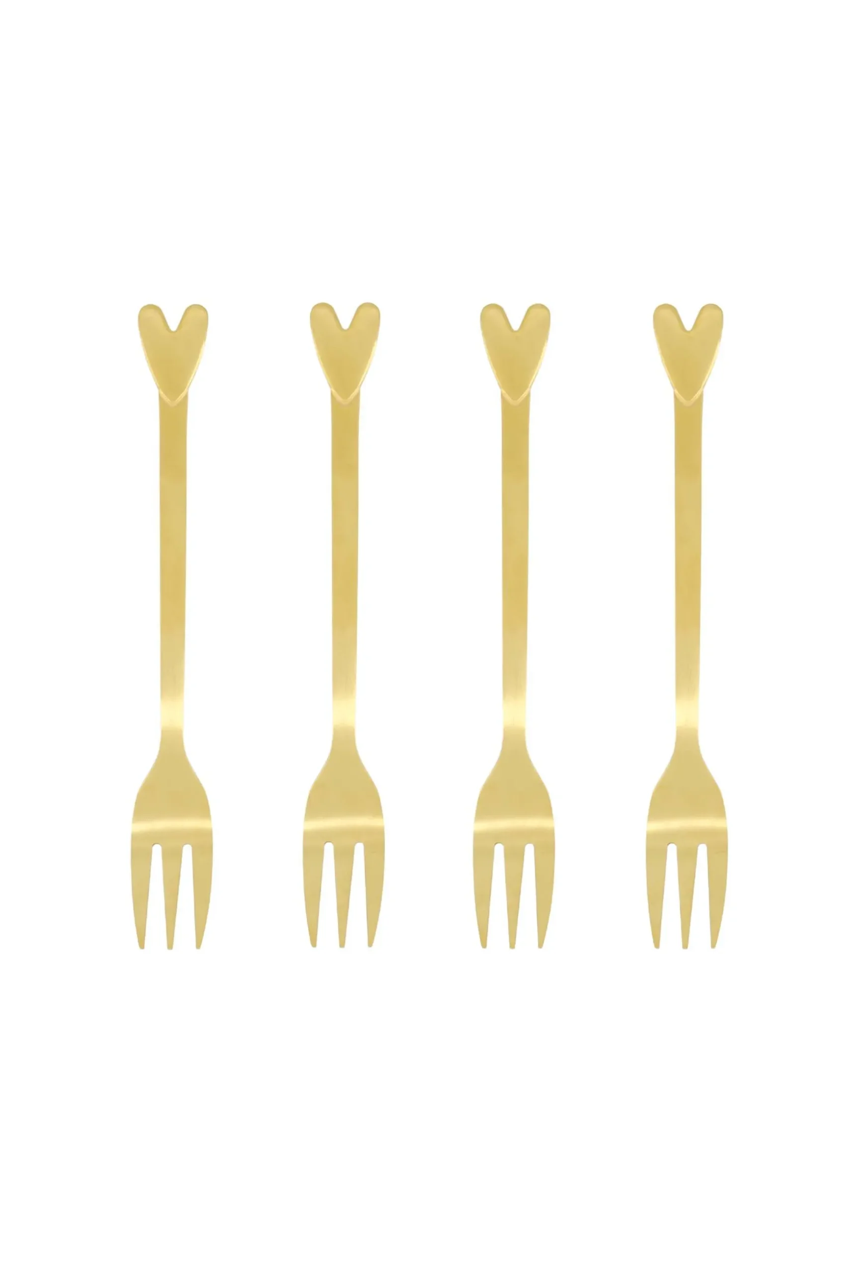 zusss set van 4 vorkjes hartje goud