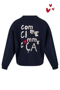zusss sweater met tekst donkerblauw