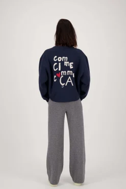 zusss sweater met tekst donkerblauw