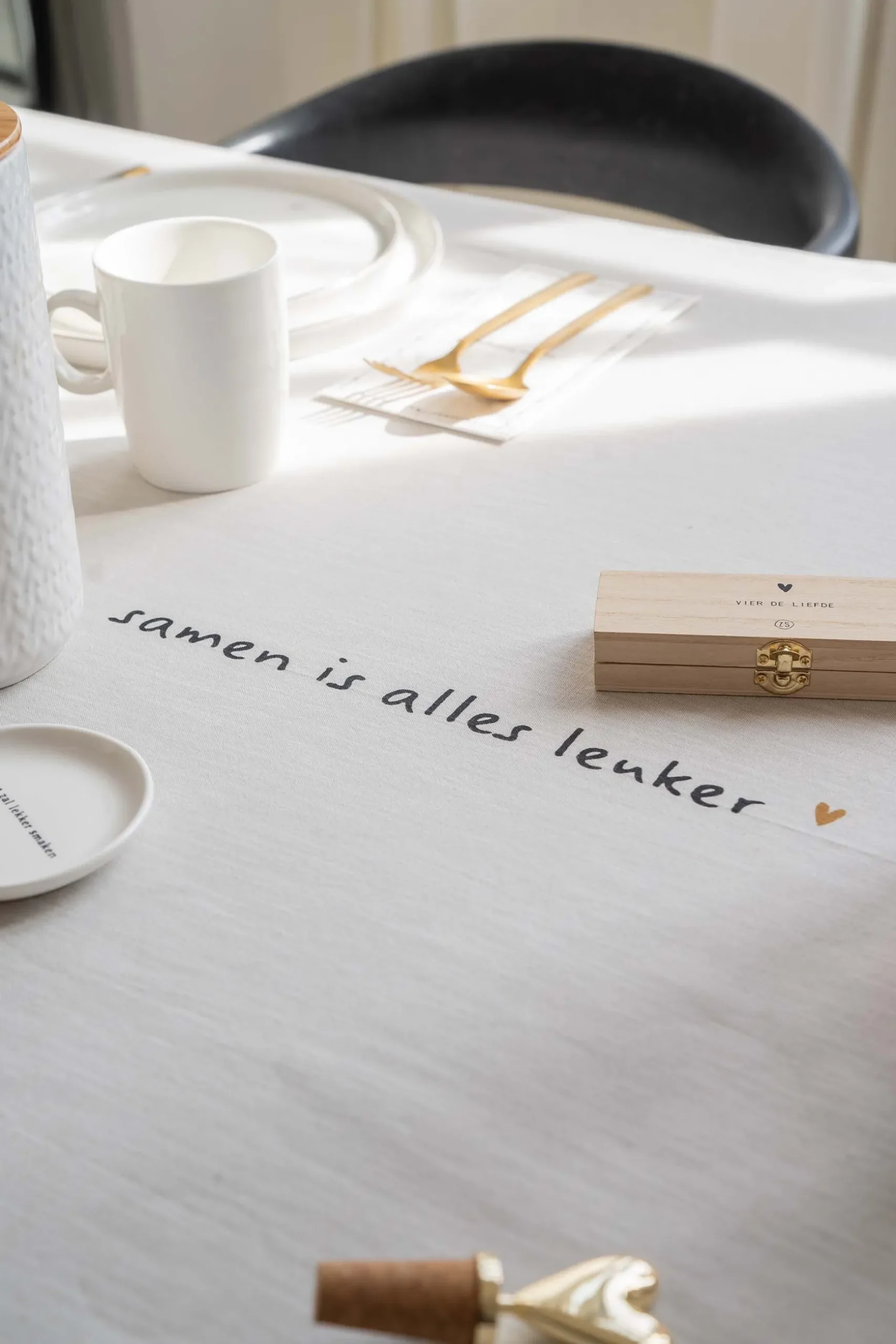 zusss tafelkleed tijd voor gezelligheid 250x150cm peper en zout