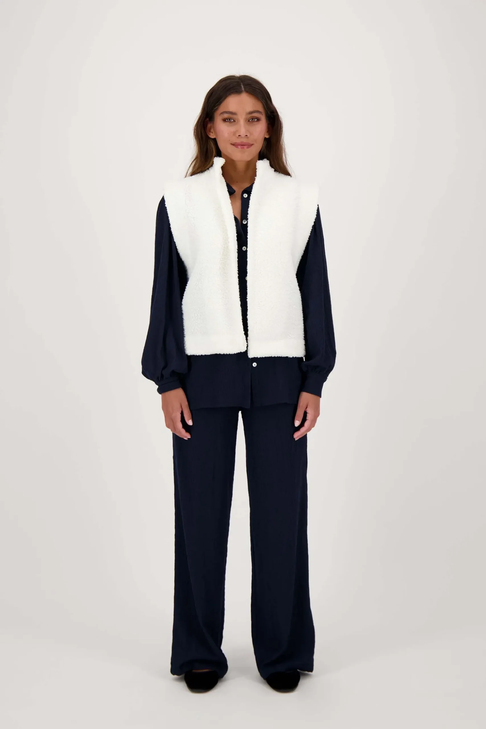 zusss teddy gilet creme