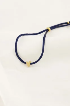 zusss touwarmbandje hartje donkerblauw