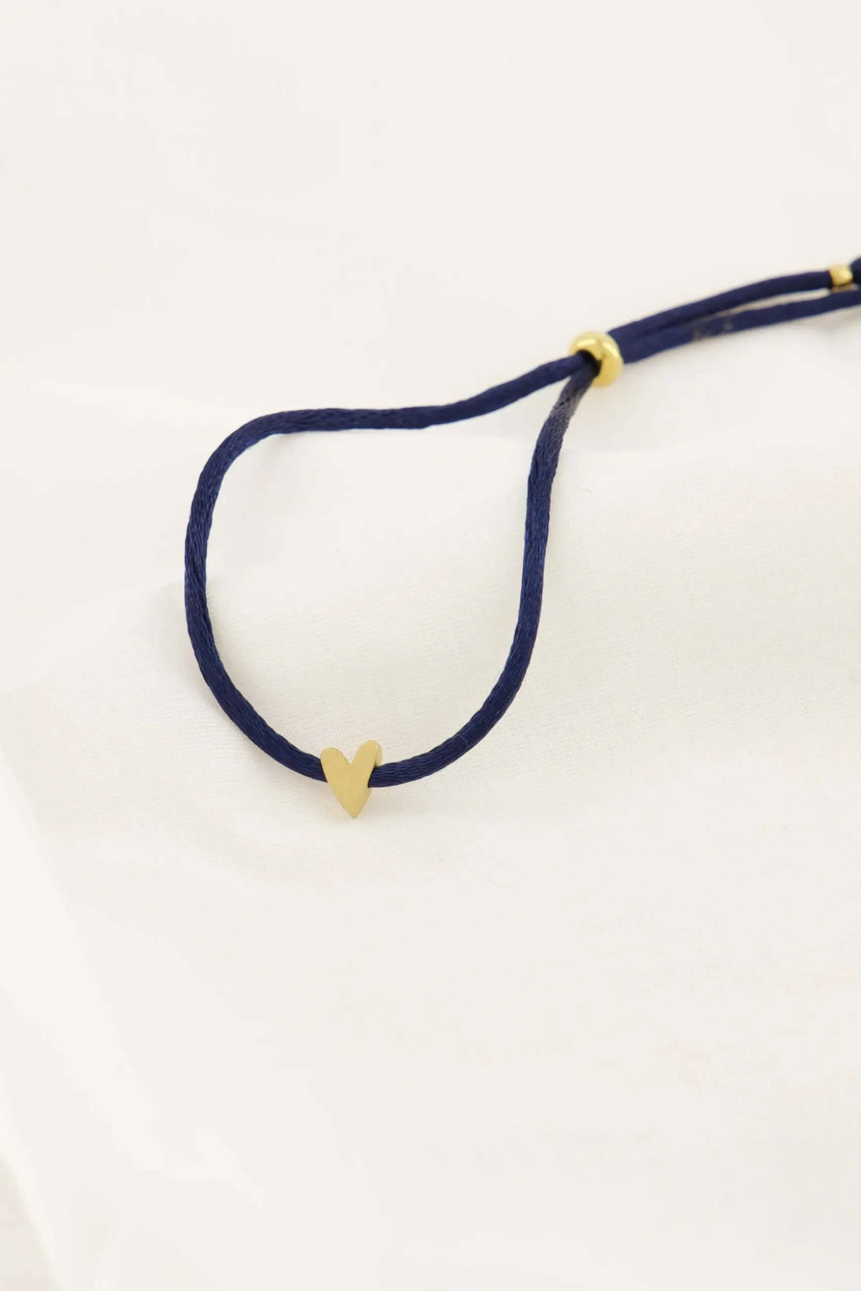 zusss touwarmbandje hartje donkerblauw