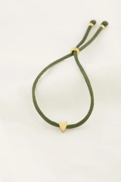 zusss touwarmbandje hartje donkergroen