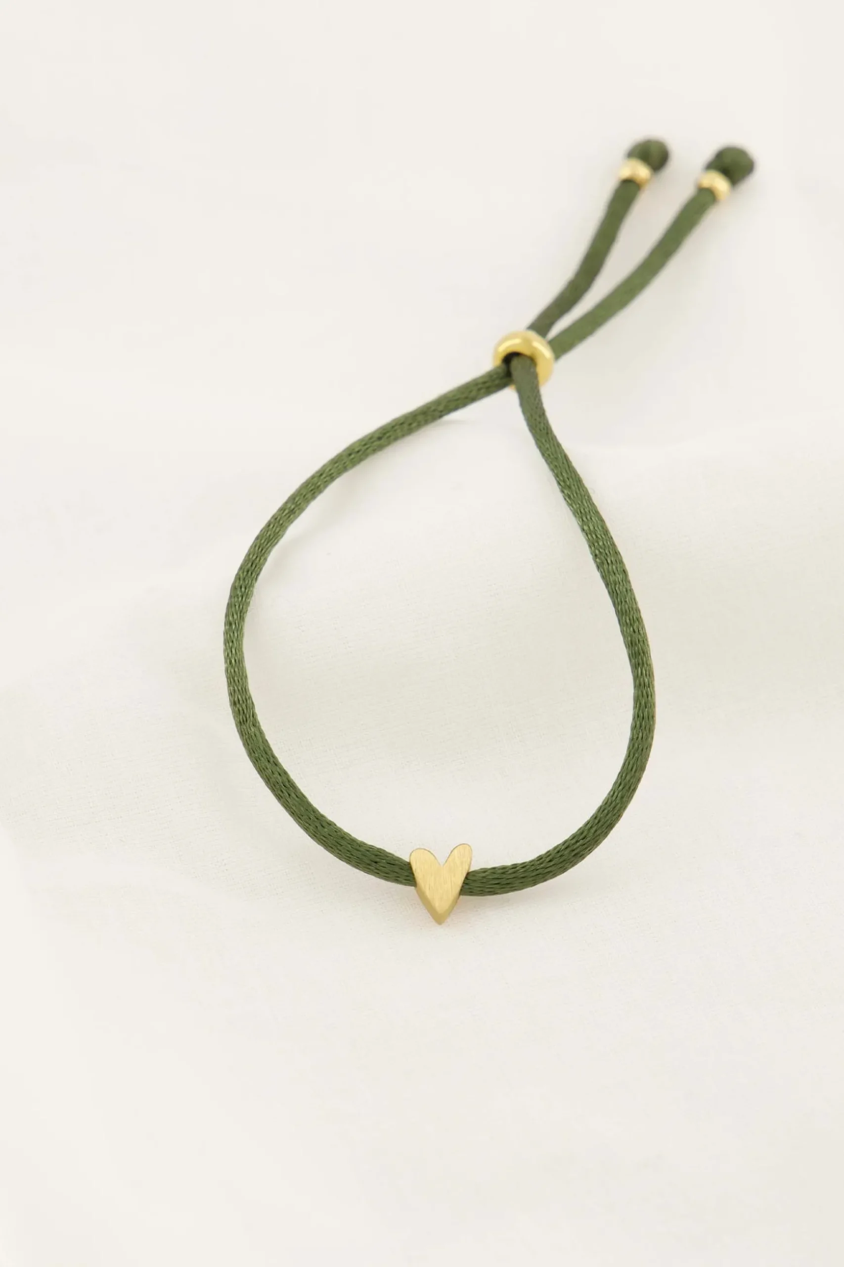zusss touwarmbandje hartje donkergroen