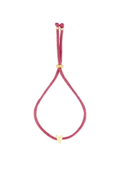 zusss touwarmbandje hartje roze rood