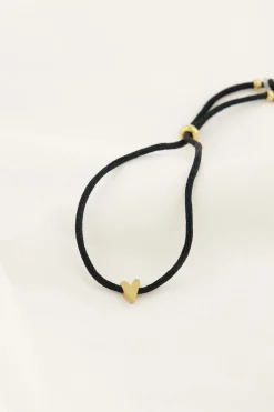 zusss touwarmbandje hartje zwart