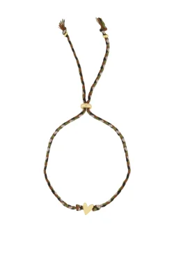 zusss touwarmbandje met hartje saliegroen/goud