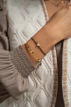 zusss touwarmbandje met hartje saliegroen/goud