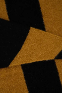 zusss triangle sjaal met streep zwart/camel