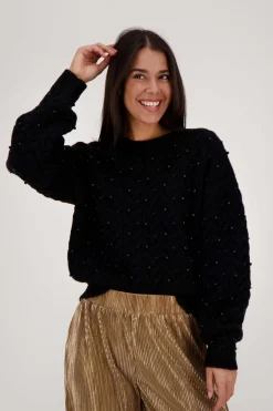 zusss trui met kraaltjes zwart