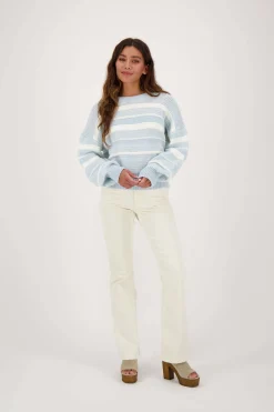 zusss trui met streep lichtblauw