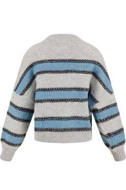 zusss trui met strepen grijsblauw