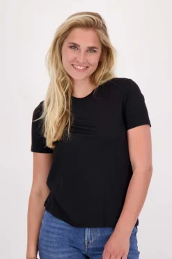 zusss t-shirt met ronde hals zwart