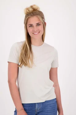 zusss t-shirt met ronde hals zand