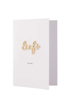 zusss wenskaart liefs magneet wit/goud