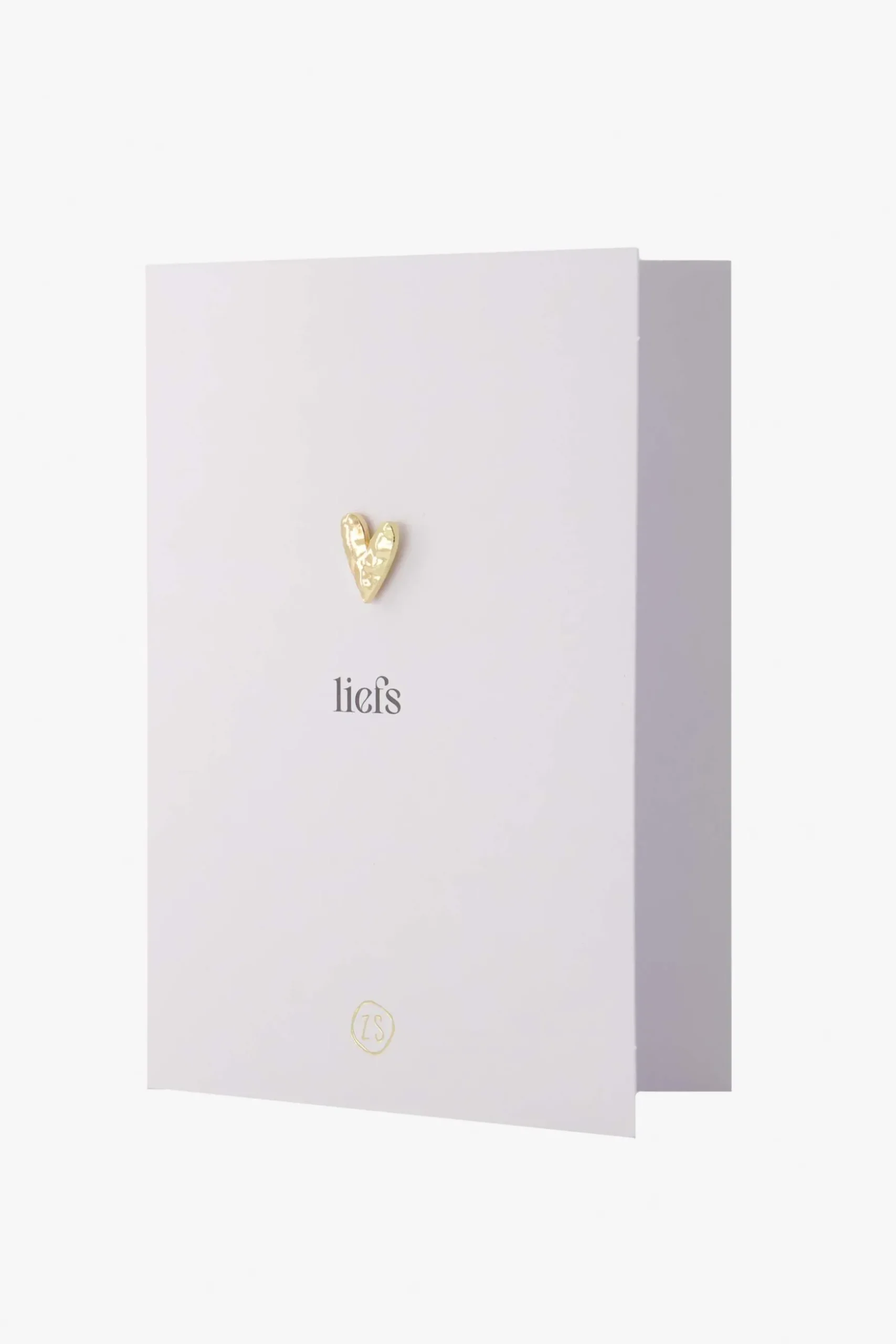 zusss wenskaart met broche hartje wit