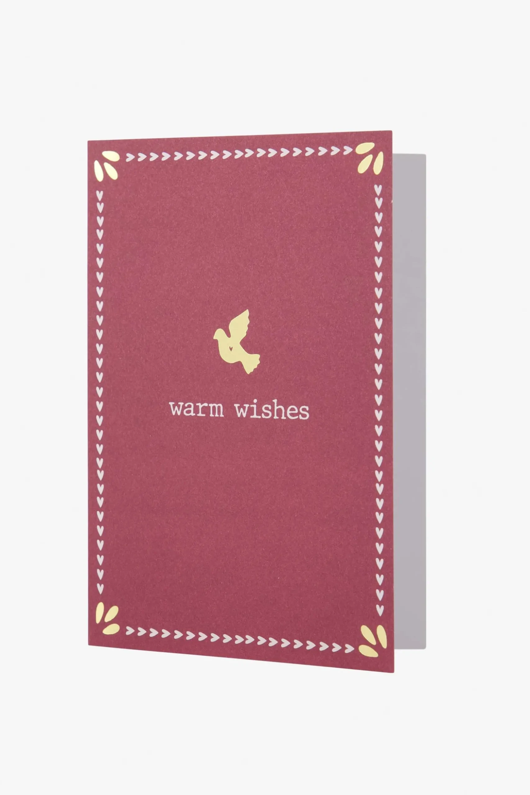 zusss wenskaart met gouden envelop warm wishes donkerrood