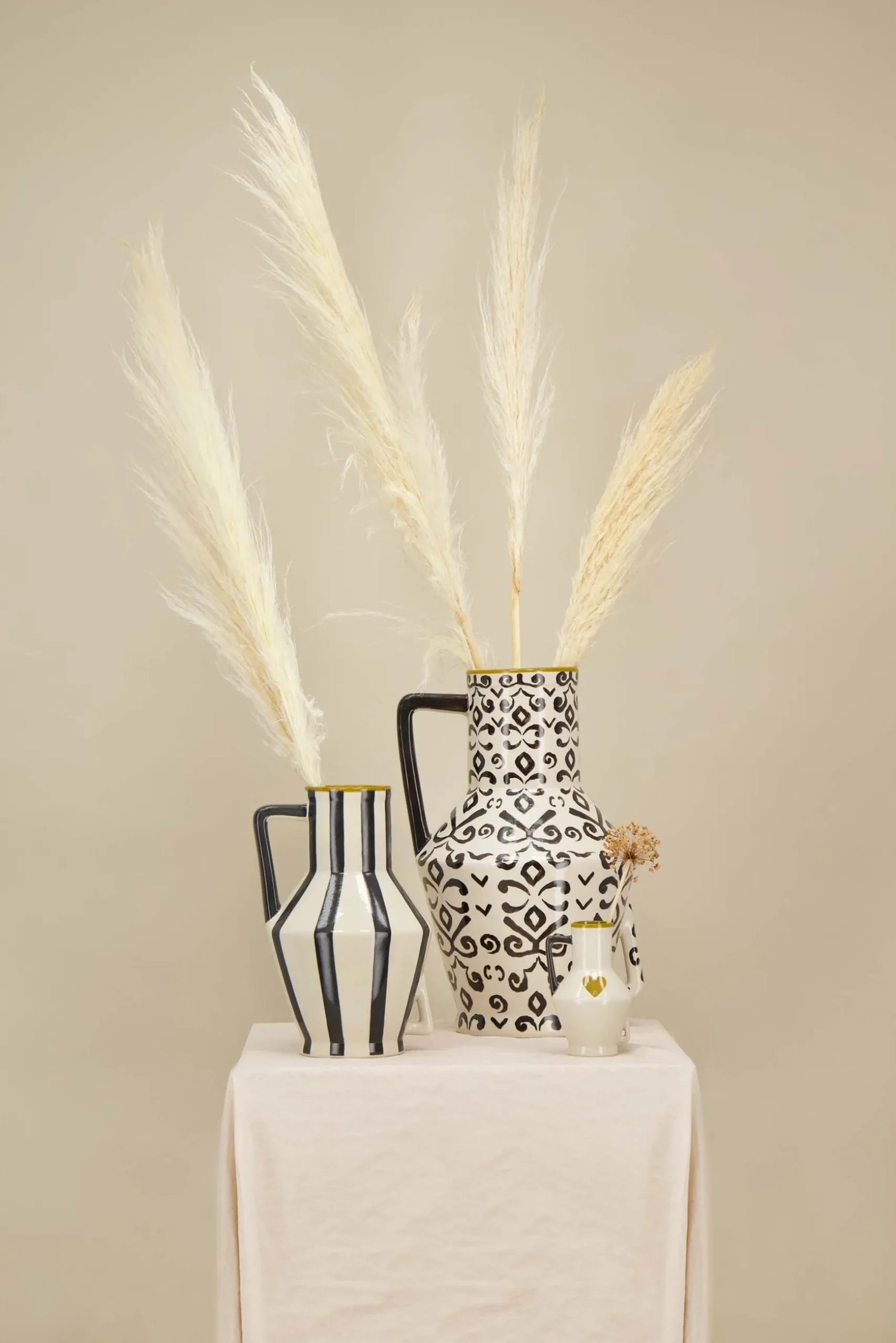 zusss Zusss x Return to Sender vaas gestreept M zand/off black